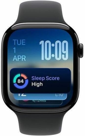 Apple Watch Series 11 [GPS 42mm] Smartwatch with Jet Black Aluminum Case with Black Sport Band - S/M. Sleep Score, Fitness Tracker, Health Monitoring, Always-On Display, Water Resistant