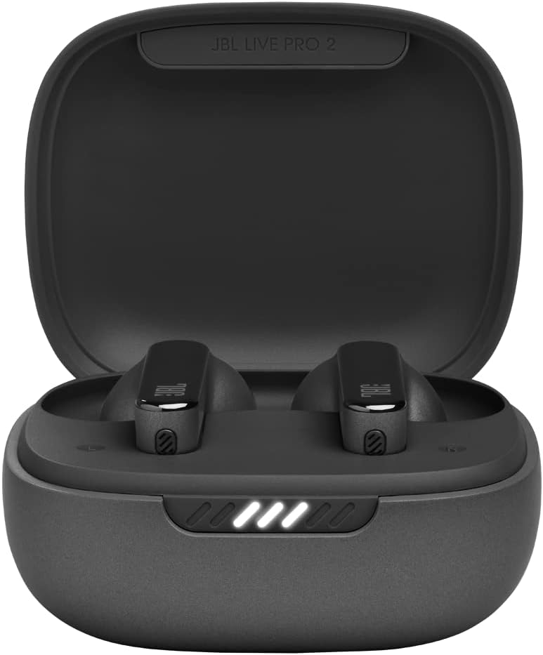 JBL Live Pro 2 - True Wireless Noise Cancelling Earbuds, up to 40 Hours of Playback with Wireless Charging, 6 mics for Perfect Calls, Touch & Voice Control, IPX5 Water Resistant (Black)