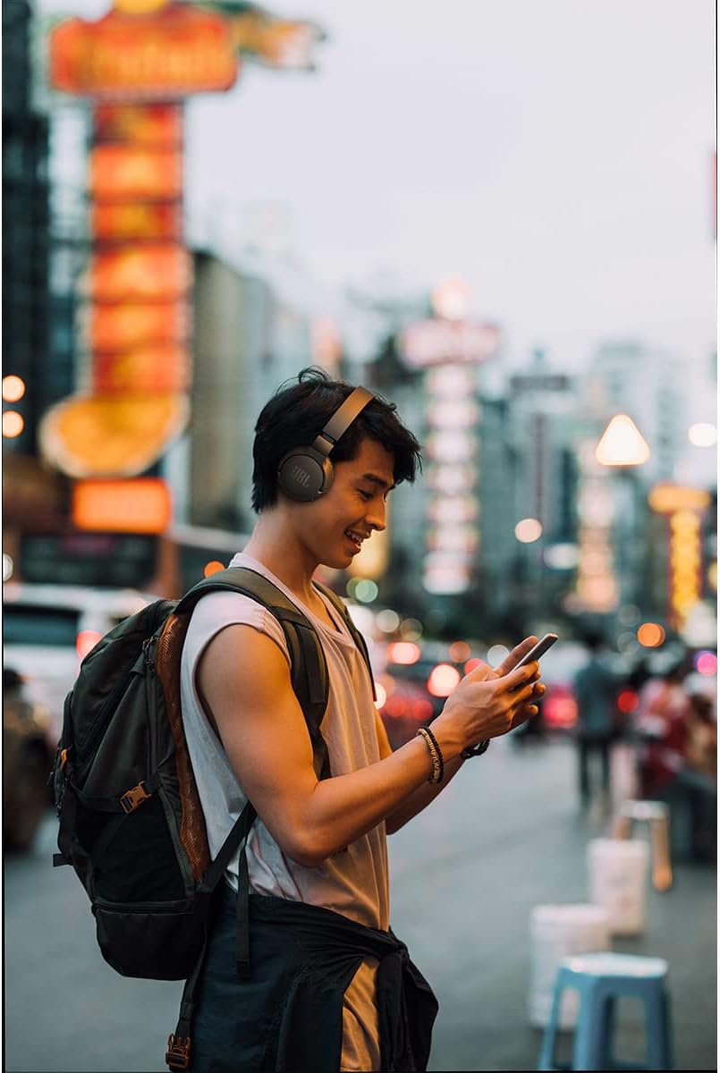 JBL Tune 660NC wireless with Active Noise Cancelling, up to 55 hours battery, microphone for call, foldable and comfortable, Android and iOs compatible (Black)