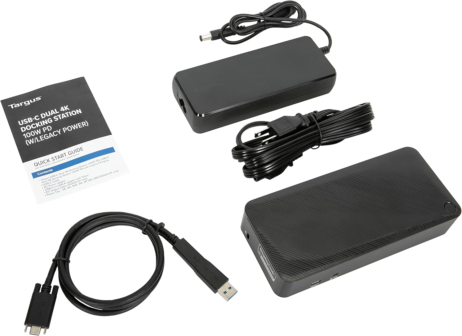 Targus USB C Docking Station Universal DV4K, USB C Laptop Docking Station Dual Monitor 2 HDMI, with Legacy Host Power Kit, Works w/Operating Systems Like Windows, Mac, Android, iOS (DOCK182USZ)