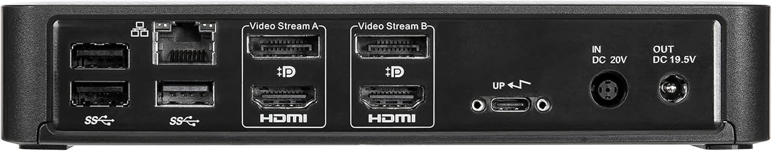 Targus USB C Docking Station Universal DV4K, USB C Laptop Docking Station Dual Monitor 2 HDMI, with Legacy Host Power Kit, Works w/Operating Systems Like Windows, Mac, Android, iOS (DOCK182USZ)