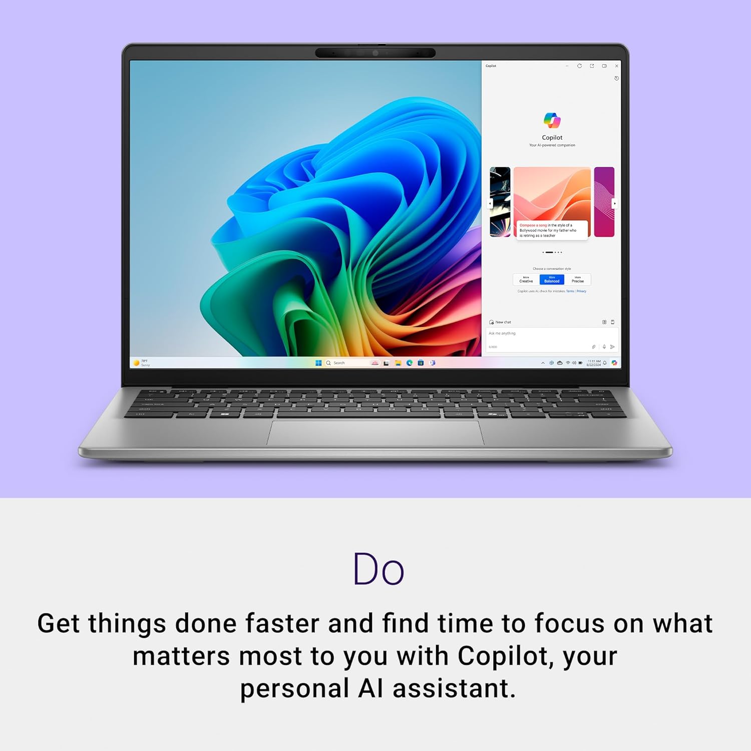 Dell Copilot + Inspiron 14 PC 5441 Laptop - 14-inch FHD+ (1920x1200) Display, Snapdragon X Plus - X1P-64-100, 16GB LPDDR5X RAM, 1TB SSD, Qualcomm Adreno, Windows 11 Home, Onsite Service - Titan Gray