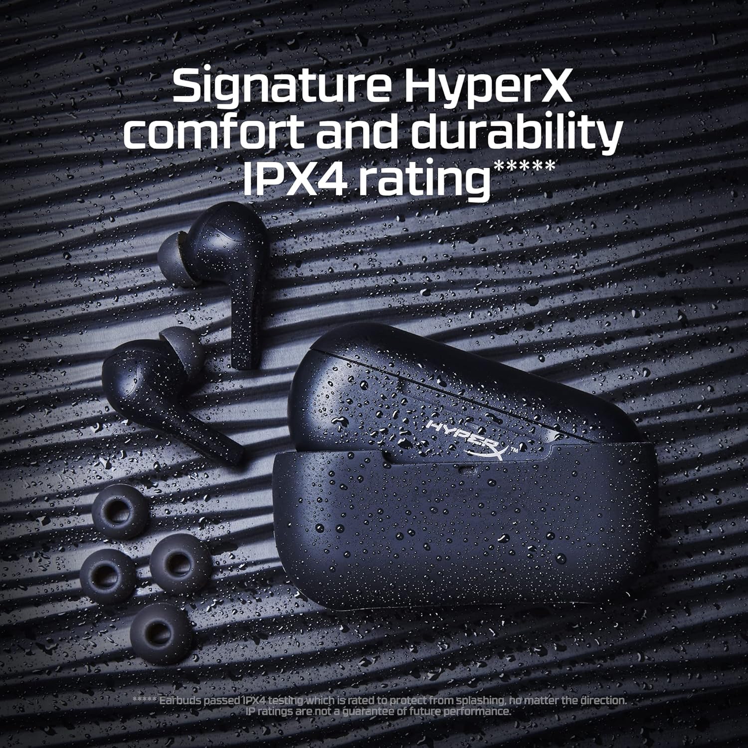 HyperX Cloud Mix Buds - True Wireless Earbuds, Low Latency 2.4GHz Gaming Mode, Bluetooth Compatible, Long-Lasting Battery, 12mm Drivers, 3 Silicone Ear Tip Sizes, DTS Headphone:X